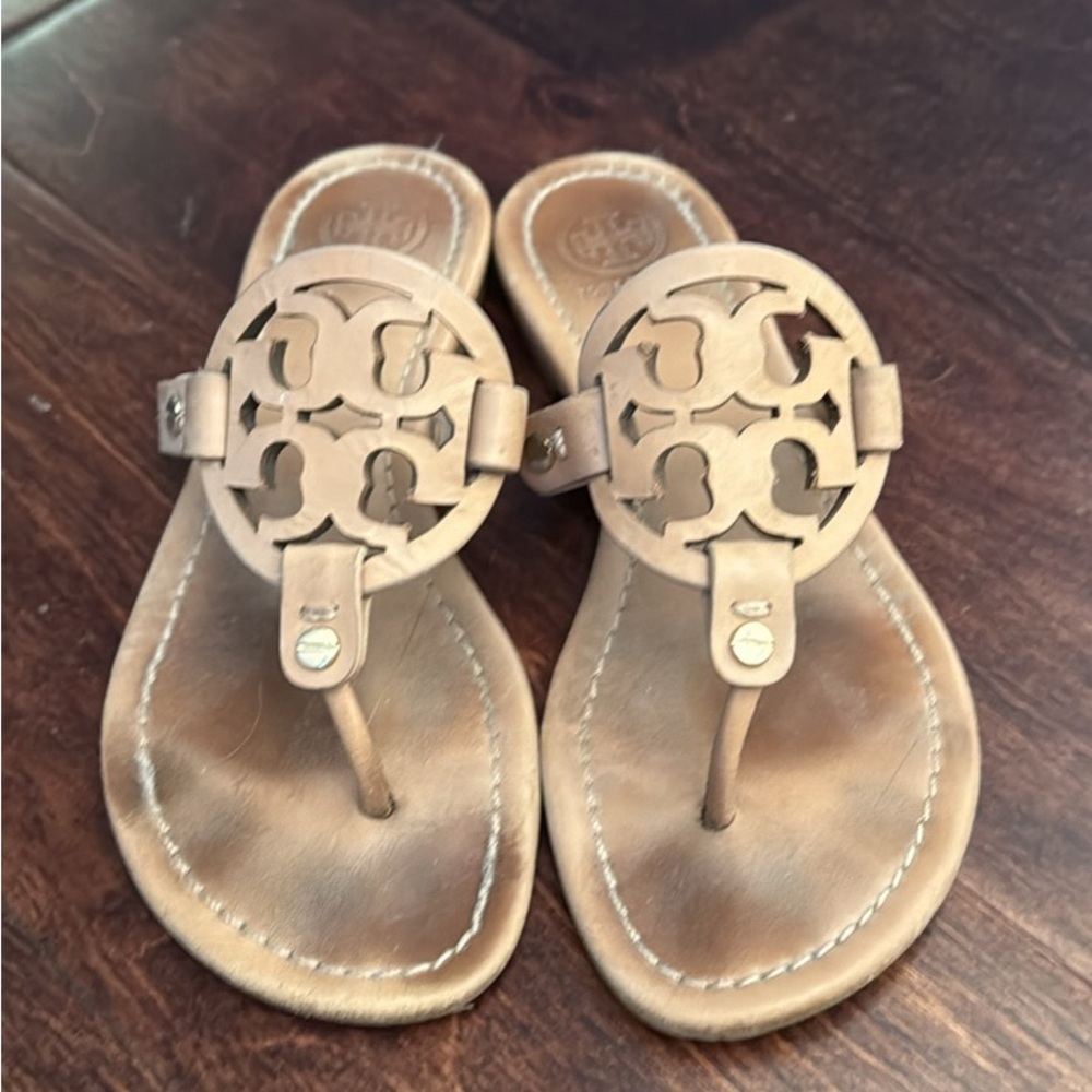 Tory Burch Miller Thong Sandals in “Makeup”